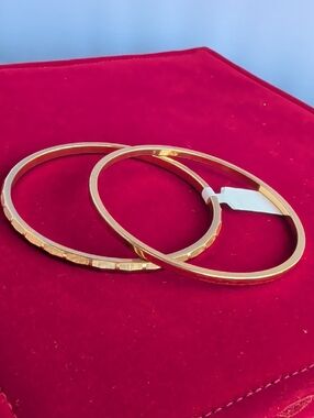 Monet Gold-Tone Women’s Bangle Bracelets - Set of 2, Size 7.5